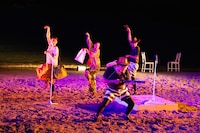 「スリーピルバーグス 第3回野外公演 in ビーチ！『歌唱劇 パラダイスをくちずさむ』」より。（Photo：igaki photo studio / Photo courtesy：Toyooka Theater Festival）