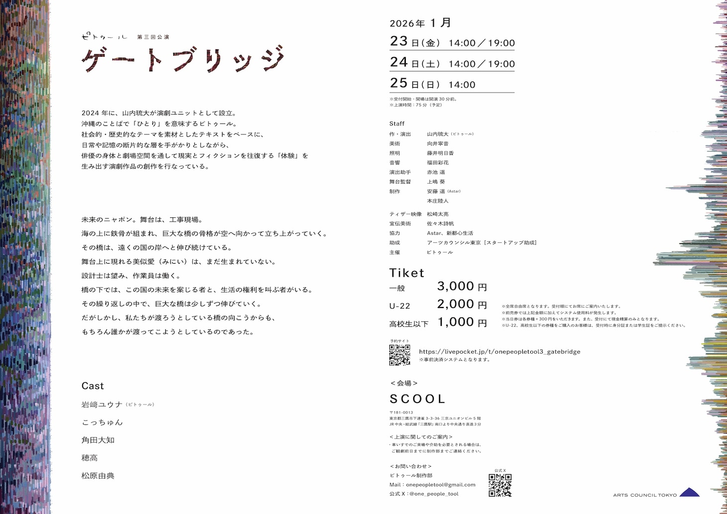 ピトゥール 第3回公演「ゲートブリッジ」チラシ裏