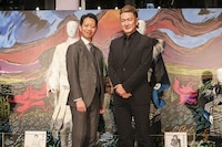 ワンビルでのトークショーに臨む中村壱太郎、中村獅童。