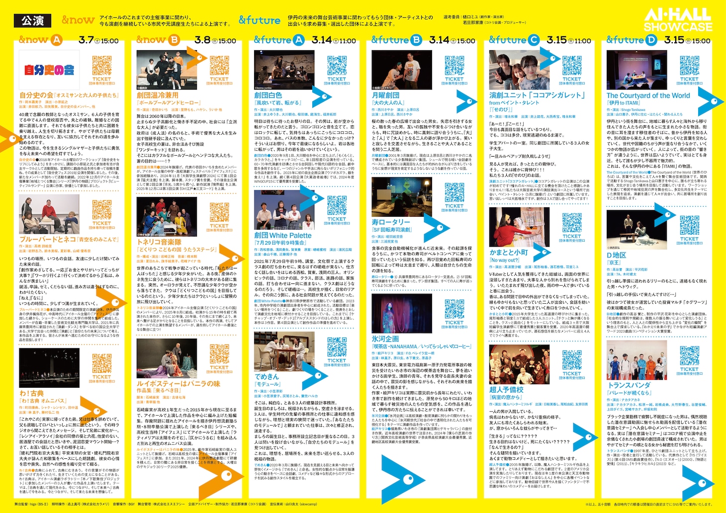 「アイホール・ショーケース ～イタミつながるブタイのミライ～」チラシ中面