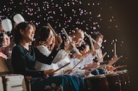 祭シアター「HANA」太鼓シートの様子。