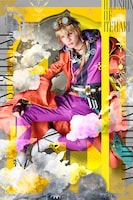 凍玻璃歌劇「泡沫のユークロニア -帷-」より、坂田大夢扮する露草。