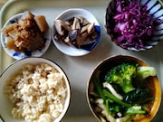 お店のランチプレートを載せると角が立ちそうだから、ある日の家昼飯。