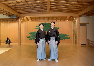 左から野村萬斎、野村裕基。
