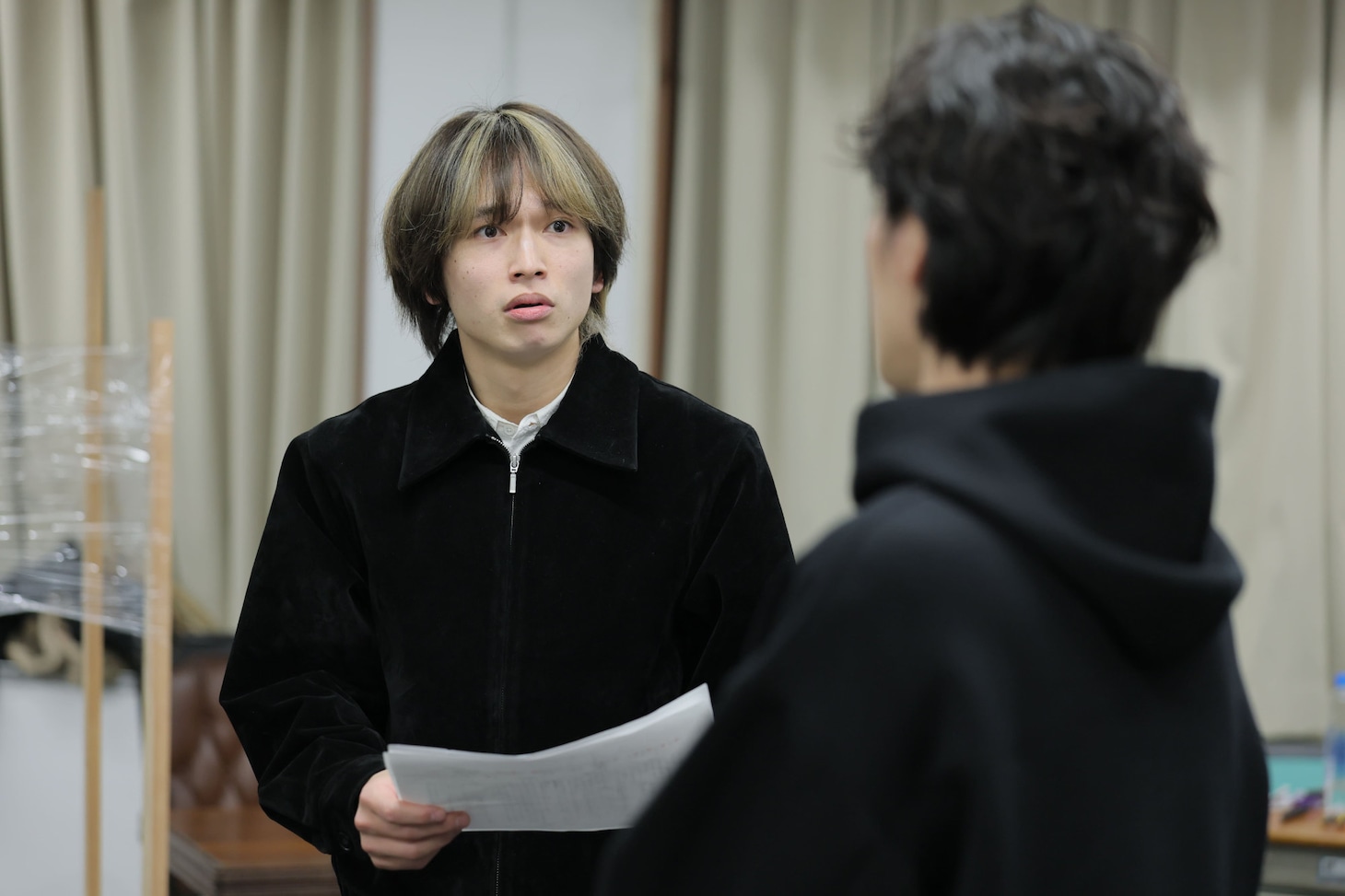 音楽劇「アカネイロのプレリュード～赤坂の奏～」稽古の様子。