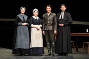 「るつぼ The Crucible」初日前会見より。左から瀧七海、前田亜季、坂本昌行、松崎祐介。