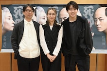 左から倉持裕、水野美紀、牧島輝。