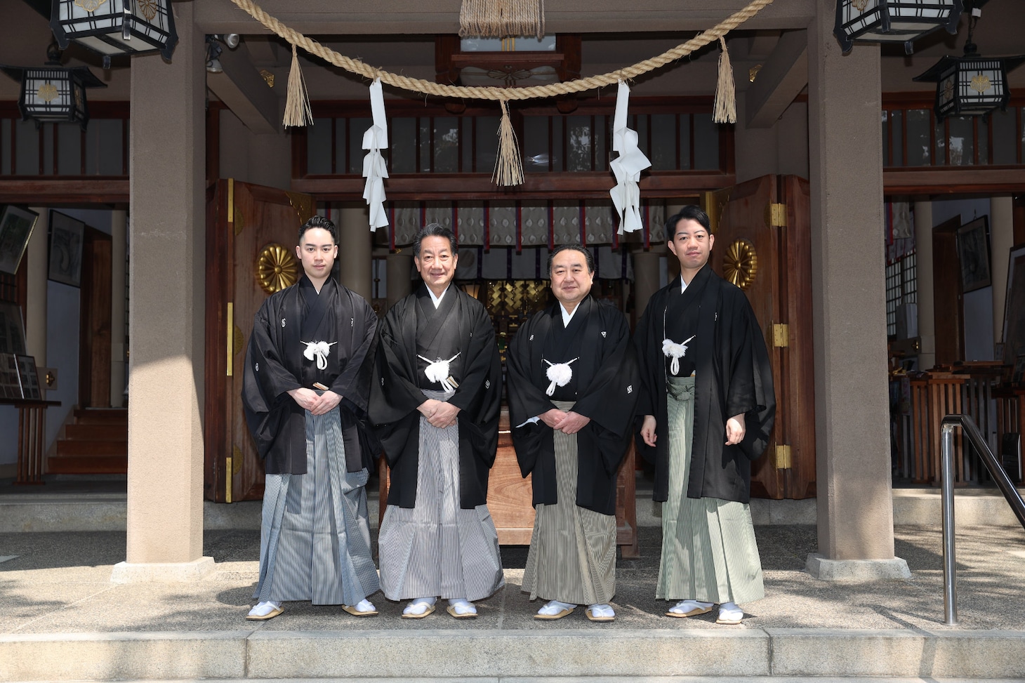 左から中村虎之介、中村扇雀、中村鴈治郎、中村壱太郎。