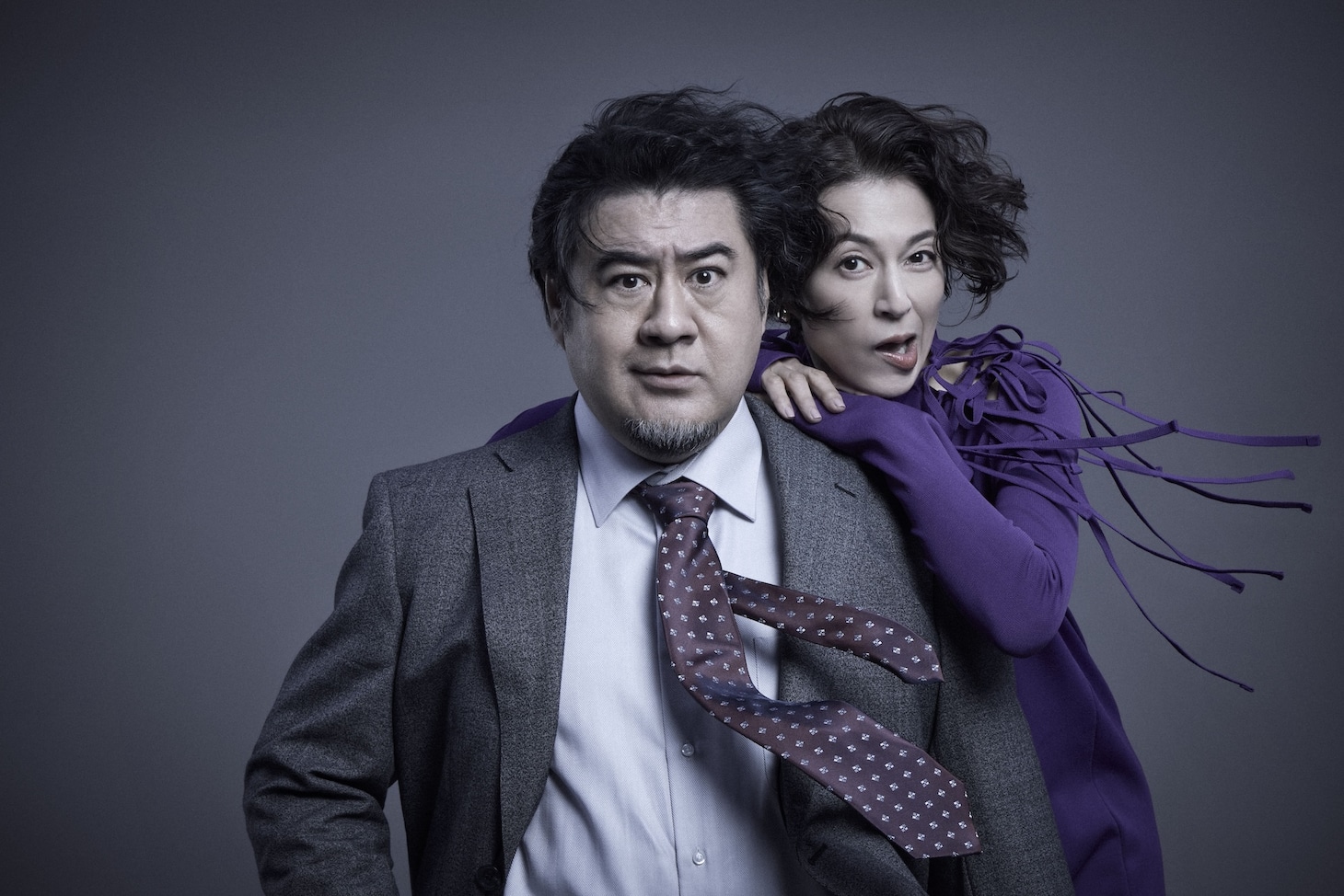 俺もそろそろシェイクスピア・シリーズ「コテンペスト」より、小手伸也と鈴木保奈美の2ショットビジュアル。