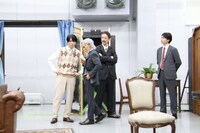 舞台「ブラック・コーヒー」稽古場取材会の様子。