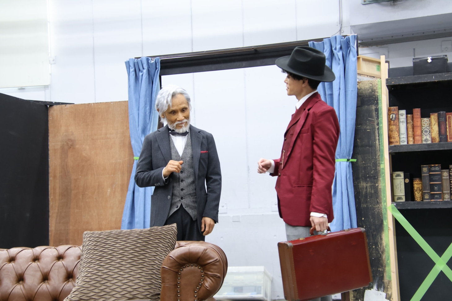 舞台「ブラック・コーヒー」稽古場取材会の様子。