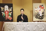 尾上菊之助改め八代目尾上菊五郎襲名披露 尾上丑之助改め六代目尾上菊之助襲名披露「六月博多座大歌舞伎」取材会より、八代目尾上菊五郎。