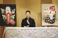 尾上菊之助改め八代目尾上菊五郎襲名披露 尾上丑之助改め六代目尾上菊之助襲名披露「六月博多座大歌舞伎」取材会より、八代目尾上菊五郎。