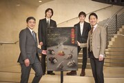 Bunkamura Produce 2026 マルコス浄瑠璃「金閣寺」取材会より。左から吉田玉助、末永光、尾上眞秀、中村壱太郎。（撮影：渡邉肇）