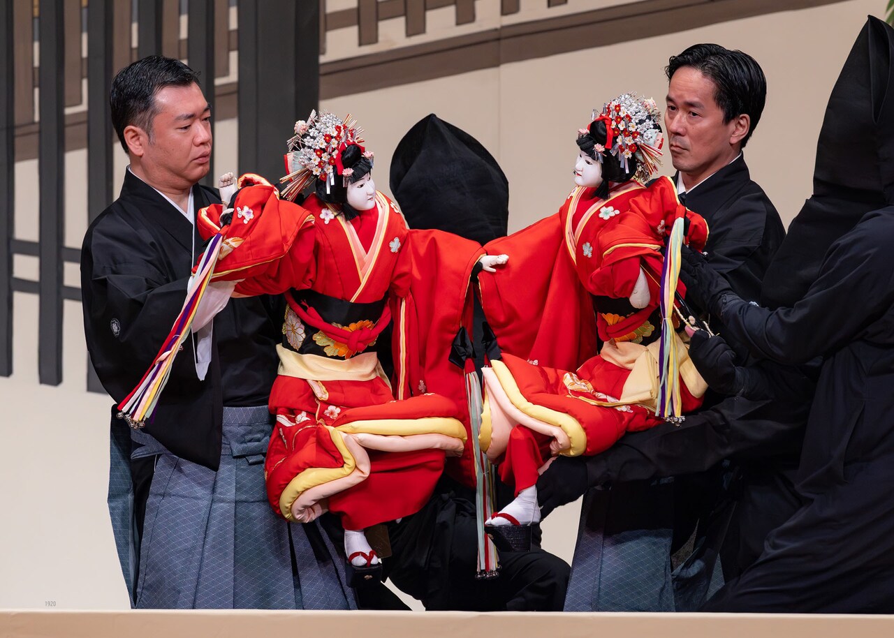「令和8年5月文楽公演」第一部「二人禿」より。（撮影：二階堂健、提供：国立劇場）