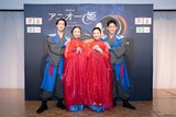 「ミュージカル『アニオー姫』～Hẹn gặp lại 再び～」製作発表会の様子。左から田代万里生、音くり寿、ドー・ファン・ザ・ハン、小野田龍之介。