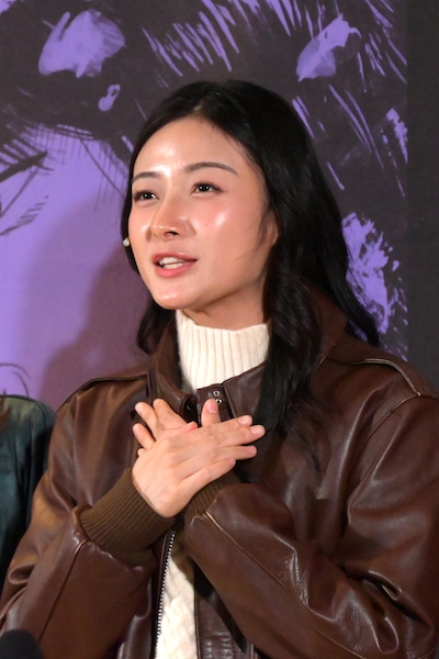 舞台「俺節」囲み取材より、キム・チャンミ。