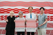 「豊岡演劇祭2026」記者会見より、左から笠木泉、平田オリザ、高宮浩之実行委員会会長、西田悠哉。（提供：豊岡演劇祭実行委員会）