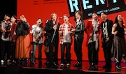 ミュージカル「RENT」2026年公演の製作発表記者会見より。歌唱披露の様子。