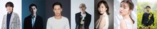 左から阿達慶、遠藤雄弥、大倉孝二、竹中直人、松井玲奈、松本まりか、岩井秀人。