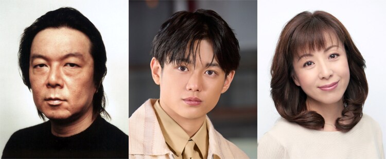 リーディングアクト「一富士茄子牛焦げルギー」出演者。左から古田新太、真弓孟之、羽野晶紀。