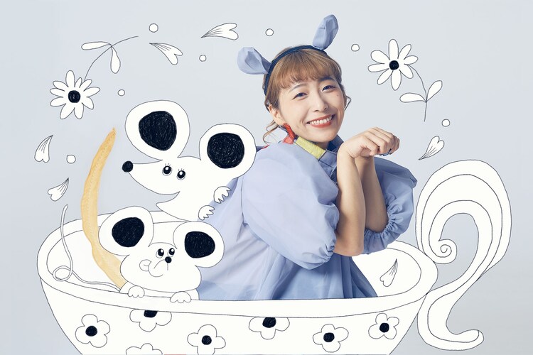 ねずみ役桃菜のビジュアル。