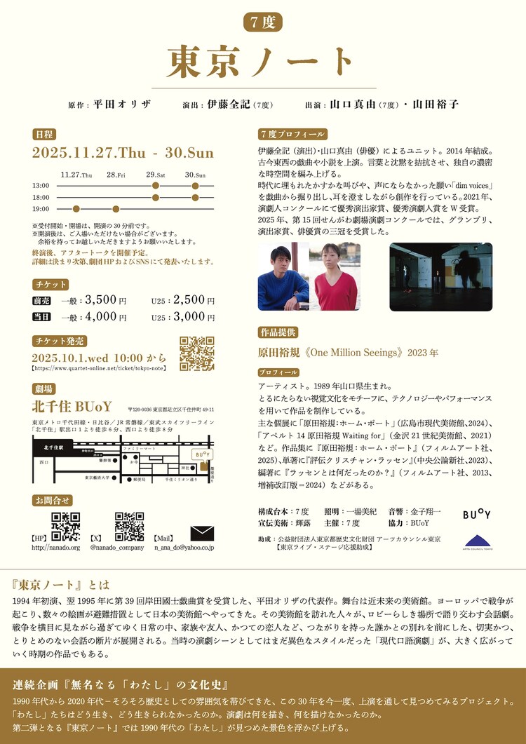 7度「東京ノート」チラシ裏