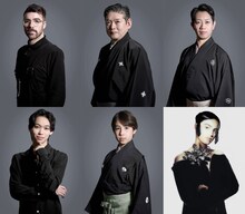Bunkamura Produce 2026 マルコス浄瑠璃「金閣寺」マルコス・モラウ（左上）と出演者、音楽を手がけるマリア・アルナル（右下）。（撮影：渡邉肇）