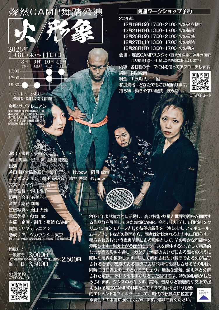 燦然CAMP舞踏公演「火／形象」チラシ裏
