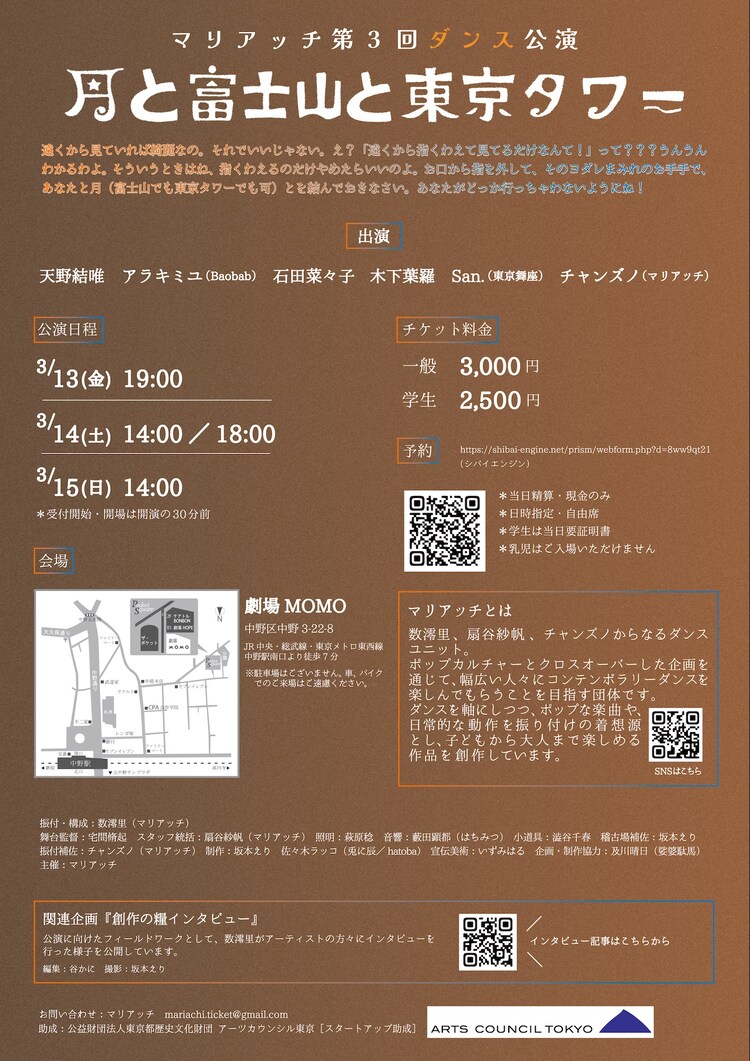 マリアッチ「月と富士山と東京タワー」チラシ裏