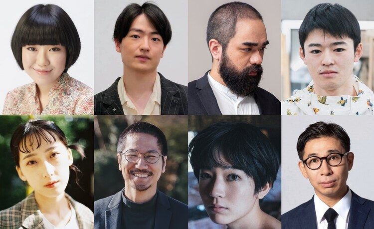 画餅 / RICE CAKE OF THE PICTUREシリーズ「はじめまして。物語」出演者と、作・演出を手がける神谷圭介（右下）。