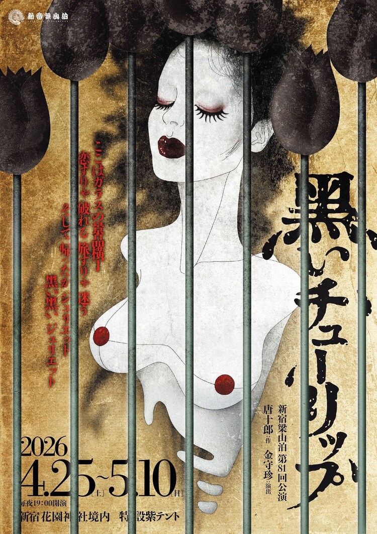 新宿梁山泊 第81回公演「黒いチューリップ」チラシ表