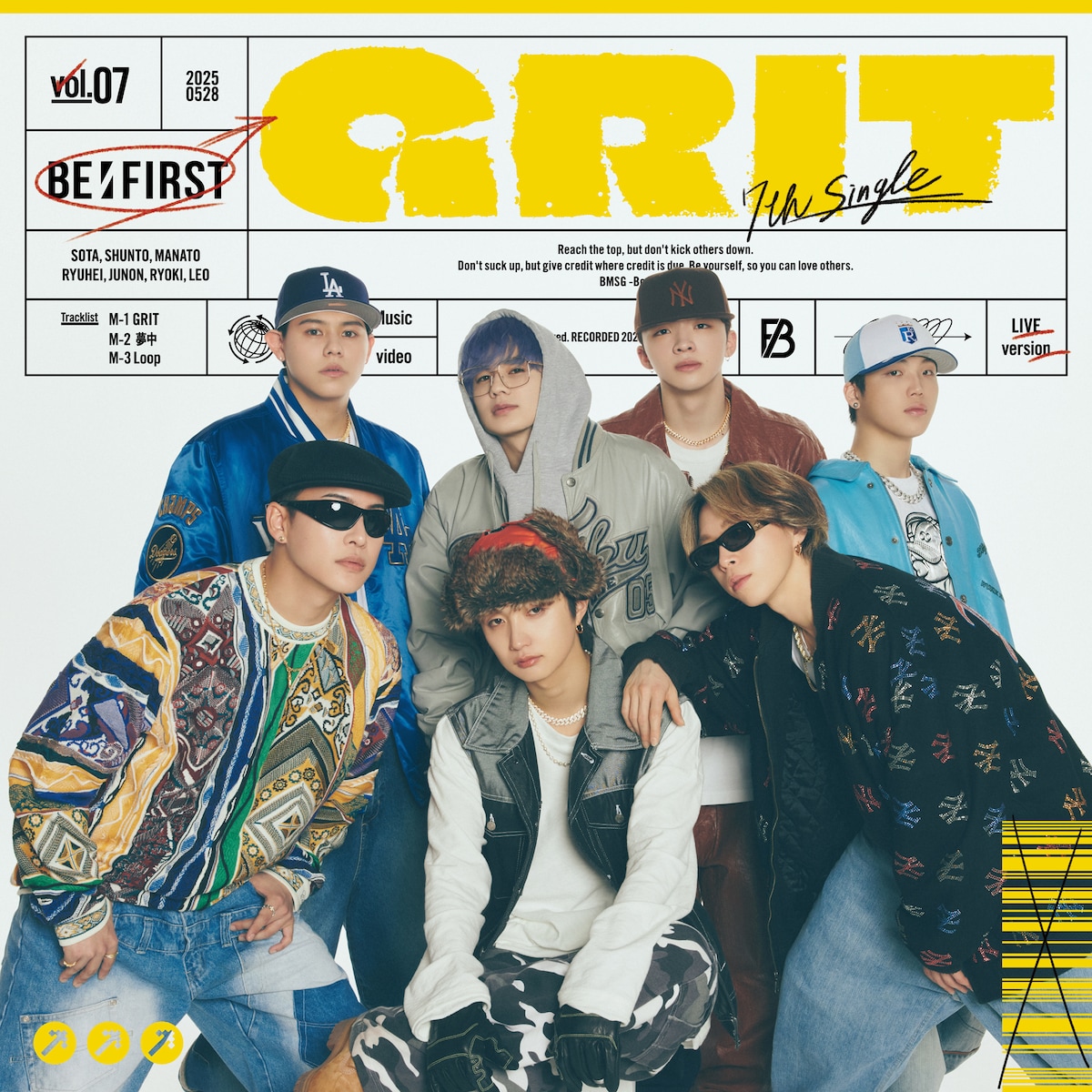 BE:FIRST「GRIT」LIVE盤ジャケット
