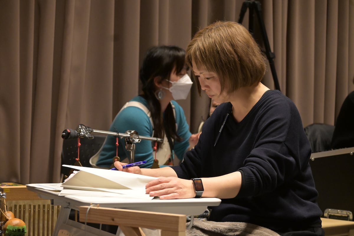 「地を渡る舟」稽古より、棚川寛子。