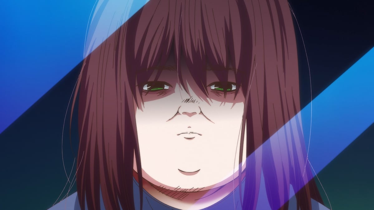 TVアニメ「デブとラブと過ちと！」より、事故で記憶を失う前のネガティブな夢子。