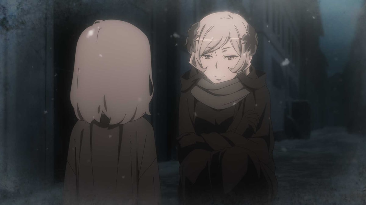 「ダンまちV」第4話では、フレイヤと謎の少女のやり取りが回想として描かれた。