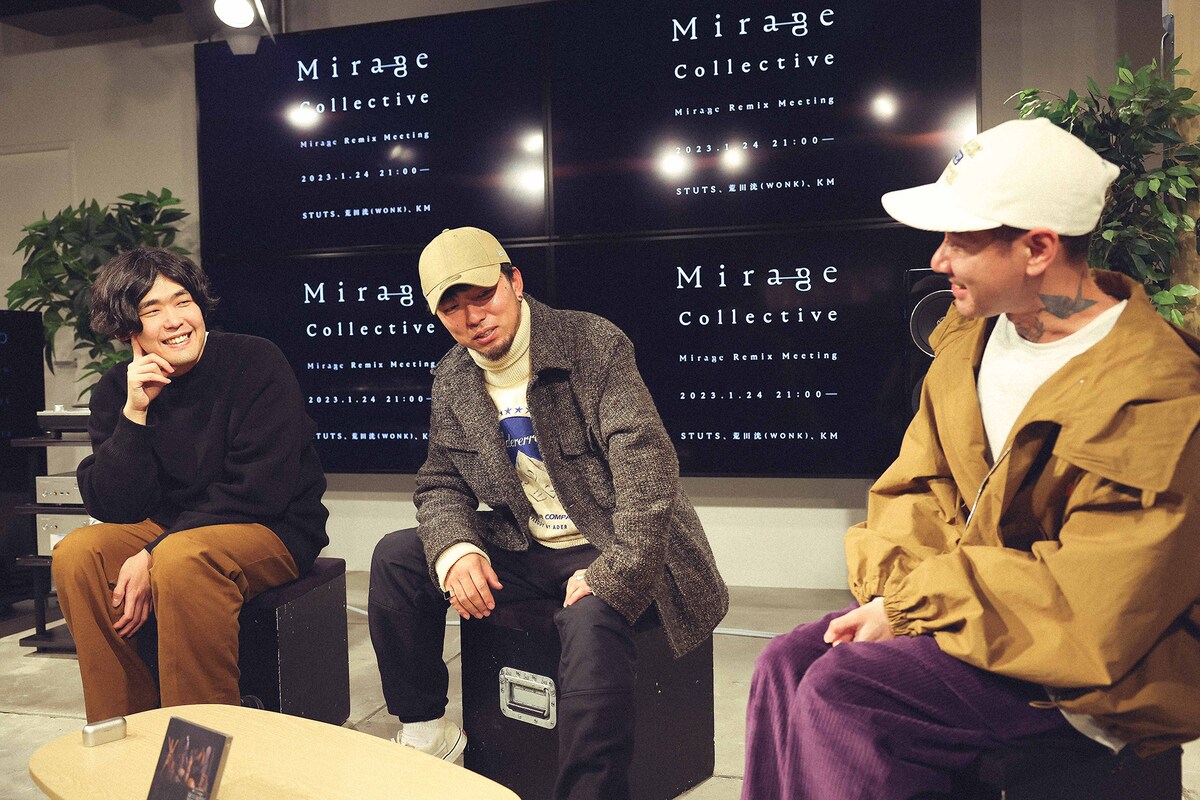 左からSTUTS、荒田洸(WONK)、KM。