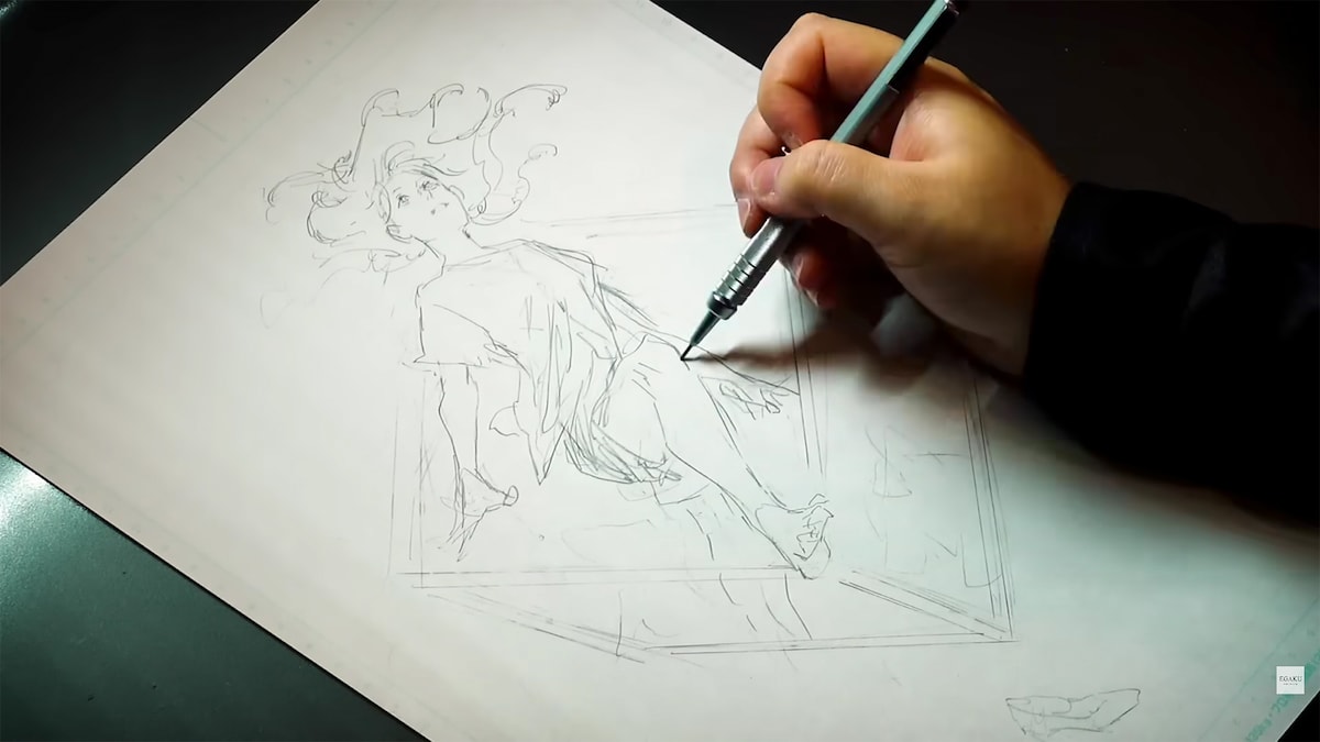 白浜鴎が出演した「EGAKU -draw the song-」の動画より。