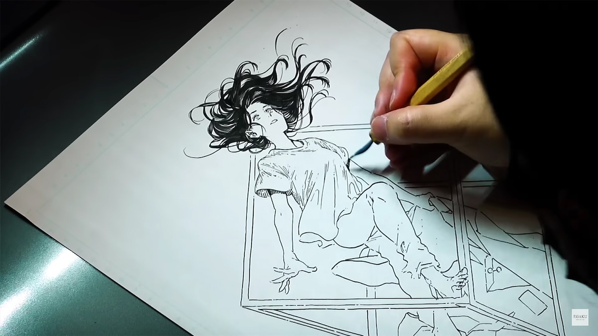 白浜鴎が出演した「EGAKU -draw the song-」の動画より。