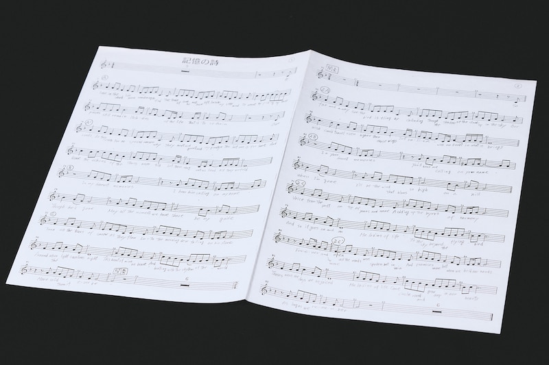 英語版のボーカル譜面。