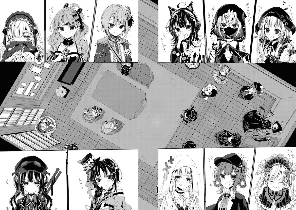 第1話より、エマが牢屋敷の少女たちと初めて顔を合わせるシーン。