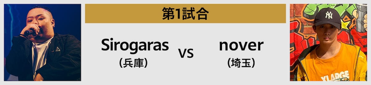 第1試合 Sirogaras（兵庫） vs nover（埼玉）