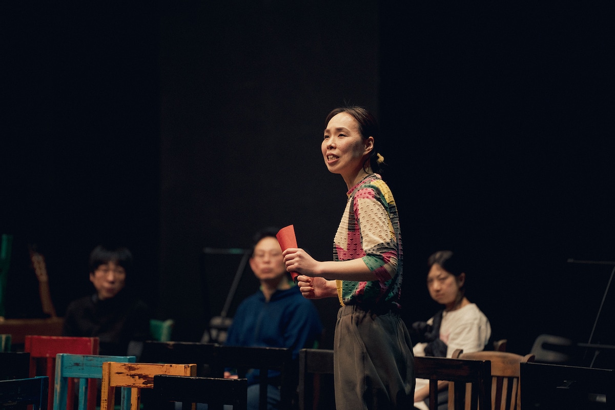 「マクベス」稽古より、川上友里。