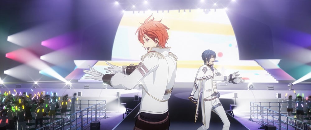 「劇場版アイドリッシュセブン LIVE 4bit BEYOND THE PERiOD」より、IDOLiSH7の七瀬陸と和泉一織。