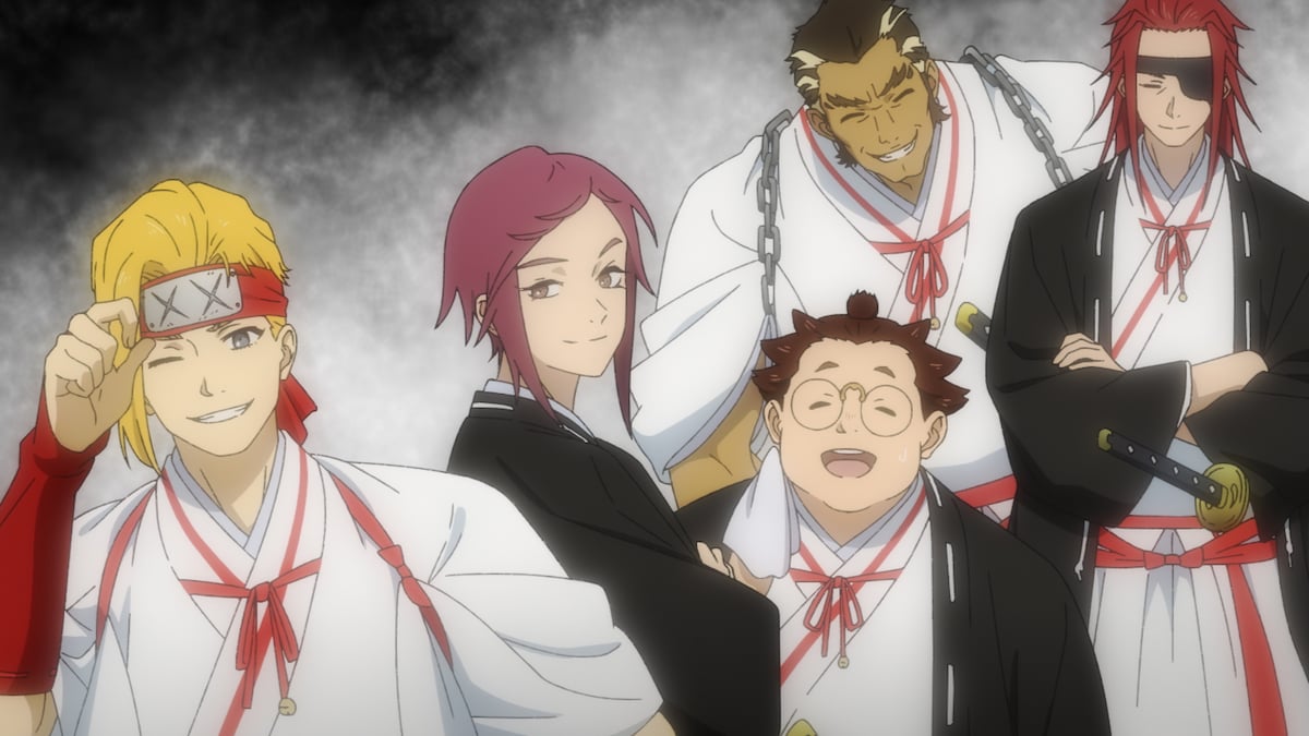 左手前から山田浅ェ門典坐（てんざ）、山田浅ェ門期聖（きしょう）、山田浅ェ門仙汰（せんた）、山田浅ェ門衛善（えいぜん）、山田浅ェ門源嗣（げんじ）。