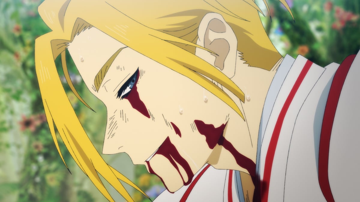 第8話より。島で不老不死の研究を行う仙人・天仙に急襲され、生き残るために1人戦う典坐。