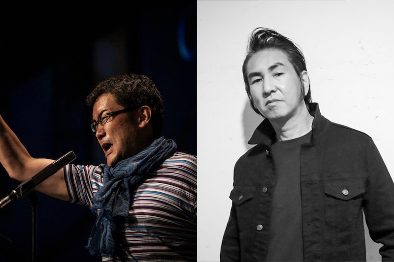 左から和合亮一、田島貴男(Original Love)。