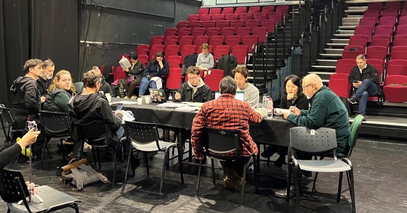 シビウでの稽古初日の様子。