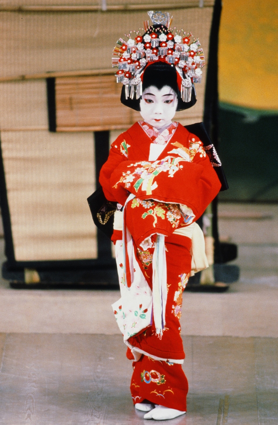 1983年の歌舞伎座「御目見得太功記」より。市川亀治郎（現 市川猿之助）初舞台。