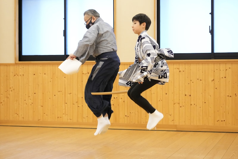 「音菊眞秀若武者」稽古の様子。